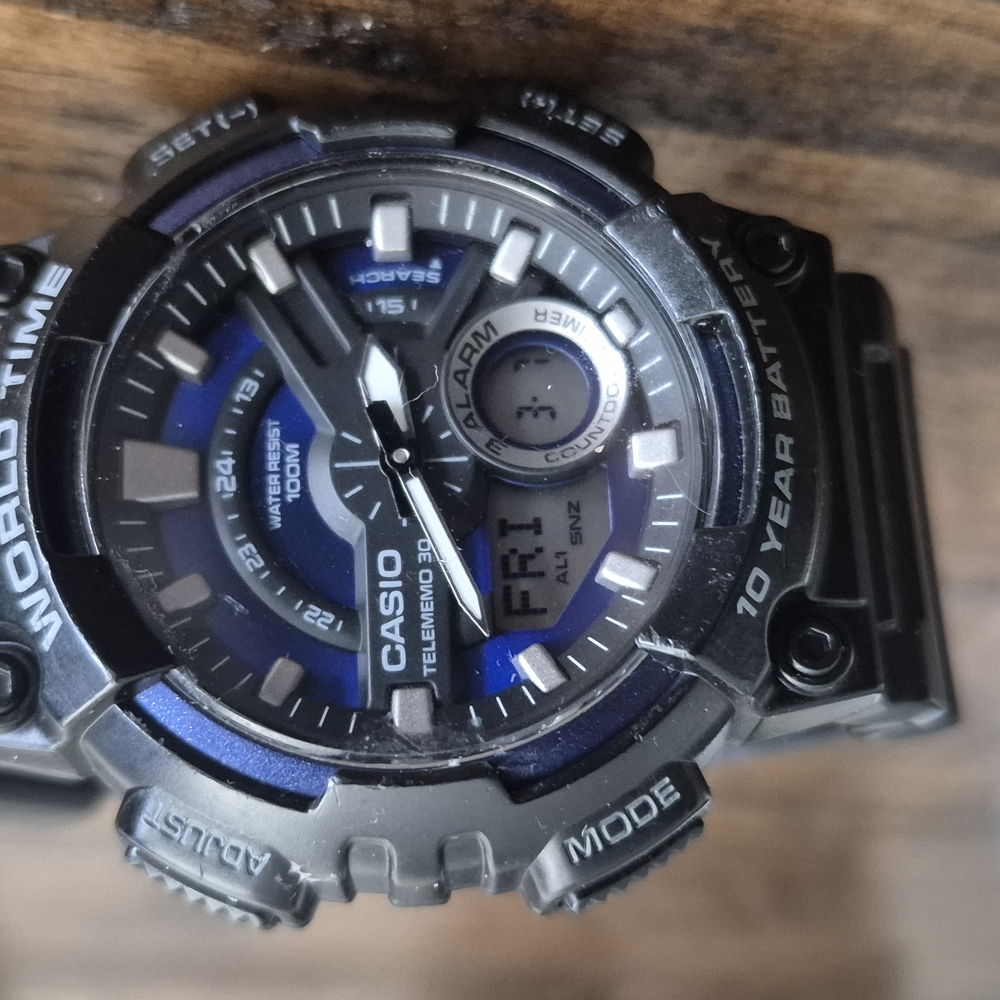 Casio Black and Blue Digital Watch